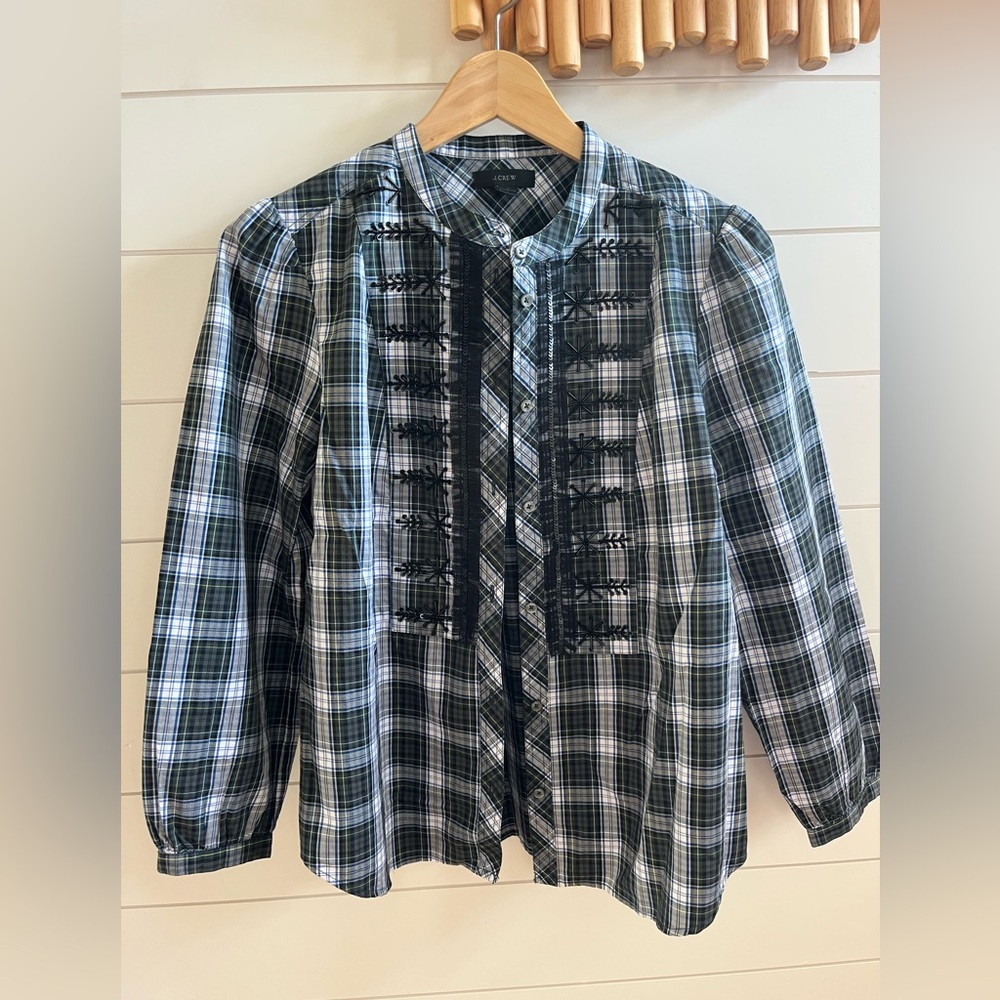 J. Crew Blue and Green Plaid Shirt